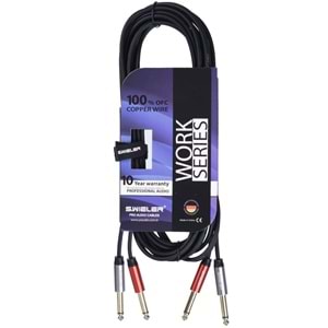 S.WIELER 2*6.3 mm Mono - 2 x 6.3 mm 5 Metre Mono Kablo SMM2-5M