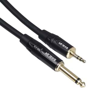 S.WIELER 6.3 mm Mono-3.5 mm 1 Metre Stereo Kablo SMS-1M