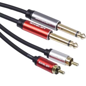 S.WIELER 2 x Rca - 2 x 6.3 mm 3 Metre Mono Kablo SR2M2-3M