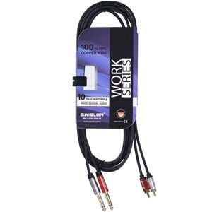 S.WIELER 2 x Rca - 2 x 6.3 mm 3 Metre Mono Kablo SR2M2-3M