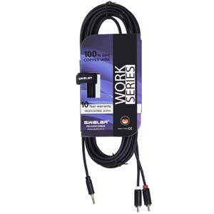 S.WIELER 2 x Rca - 3.5 mm 5 Metre Stereo Kablo SR2S-5M