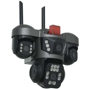 JOYSEE 8 MP Kamera Solar Panelli Dört Lensli 2,4 GHz Wi-Fi bağlantısı PTZ Kamera SW-4