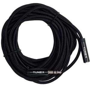 TUNEX 3,5 mm Erkek 3,5 mm Dişi İpek Örgü 5 Mt Kulaklık Uzatma TNX-1005