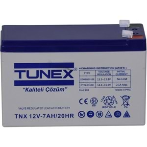 TUNEX 12V 7A 1,86 Kg Kuru Bakımsız Akü (151*65*94*100 Mm) TNX-12V7A