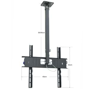 TUNEX 32-60'' Lcd Tv Hareketli Tavan Askı Aparatı TNX-3260 TVN