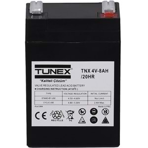 TUNEX 4V 8A Siyah Kuru Bakımsız Akü TNX-4V8A