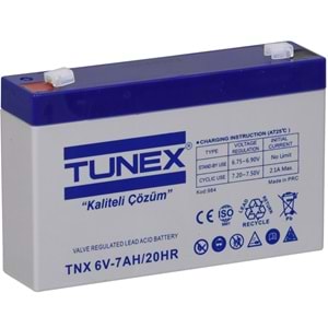 TUNEX 6V 7A Gri-Mavi Kuru Bakımsız Akü TNX-6V7A