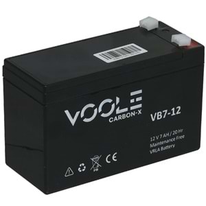 VOOLE 12V 7A Siyah Kuru Bakımsız Akü VB-12V7