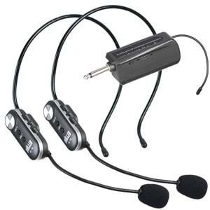 WÖLLER Uhf 2 Headset Şarjlı Kablosuz Mikrofon W-16