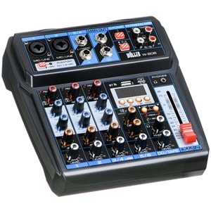 WÖLLER 6 Kanal USB Bluetooth'lu 48V Deck Mixer W-606