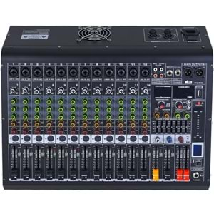 WÖLLER 12 Kanal 2X500W Usb-Bt 16 Dsp Power Mixer W12-R1000