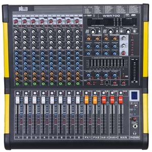 WÖLLER 8 Kanal 2X350W Usb-Bt Power Mixer W8-R700 FX