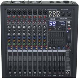 WÖLLER 2X750 W 8 Kanal Usb+Bt 99 Dsp Power Mixer WMP-8P