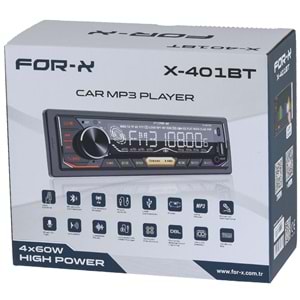 FOR-X Bluetooth ve USB ve Type C Girişli Radyo Oto Teyp X-401 BT