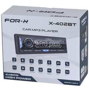 FOR-X Bluetooth ve USB ve Type C Girişli Radyo Oto Teyp X-402 BT