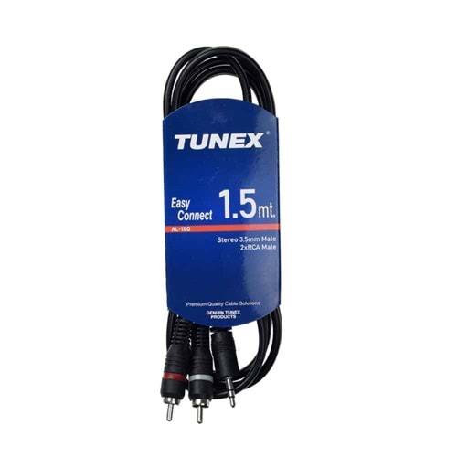 TUNEX 3,5 mm Erkek 2 X RCA Erkek 1,5 Mt Kablo AL-150