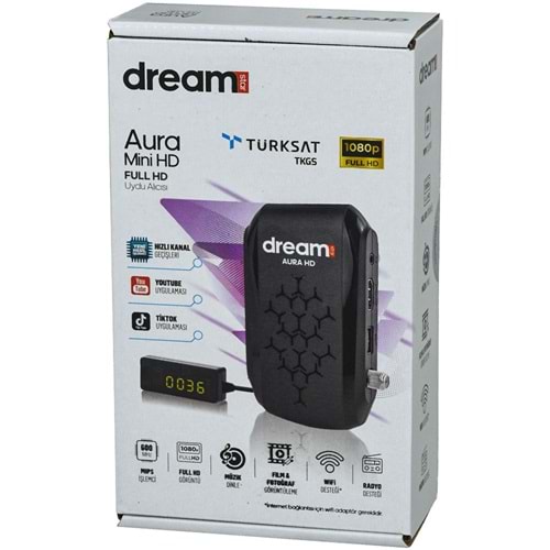 DREAMSTAR Aura Mini Hd Uydu Alıcısı AURA HD-F