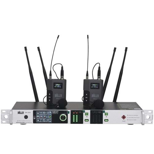 WÖLLER Çift Kanal 2 Yaka Kablosuz True Diversity UHF Kablosuz Mikrofon DW-3000 YY