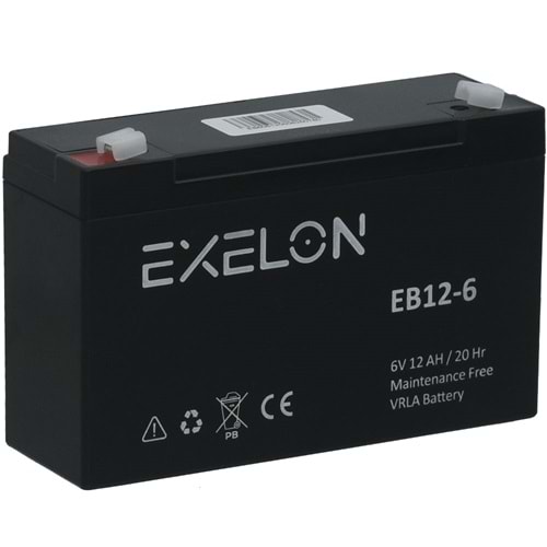 EXELON 6V 12A Siyah Kuru Bakımsız Akü EB-6V12