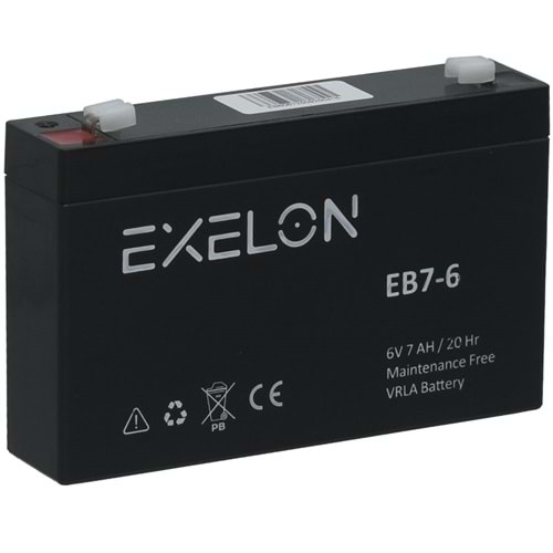 EXELON 6V 7A Siyah Kuru Bakımsız Akü EB-6V7