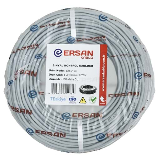 ERSAN 2X1 mm 500 Lük LYCY Sinyal Kontrol Kablosu ER-0103-500