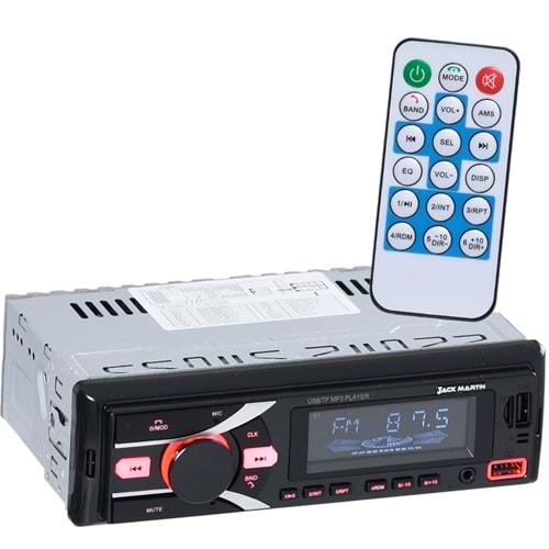 JACK MARTIN Çift Bluetooth ve USB Girişli Radyo Oto Teyp JM-410 BT