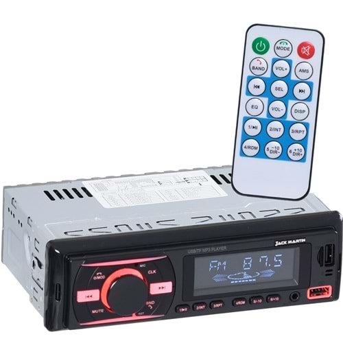 JACK MARTIN Çift Bluetooth ve USB Girişli Radyo Oto Teyp JM-420 BT
