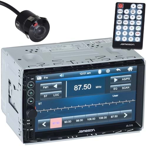 JAMESON 7'' Bluetooth ve USB Girişli Radyo Double Teyp JS-310 BT
