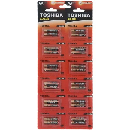 TOSHIBA AAA İnce Alkalin Pil 24 Lü Blister LR03GCA-24 KRT