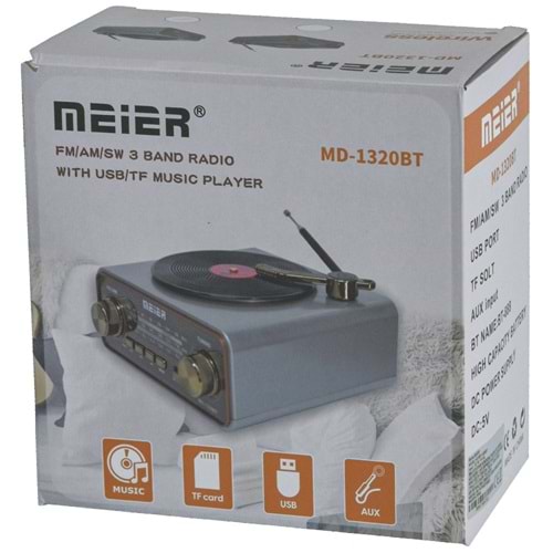 MEIER Usb Bluetooth lu Şarjlı FM Radyo MD-1320 BT