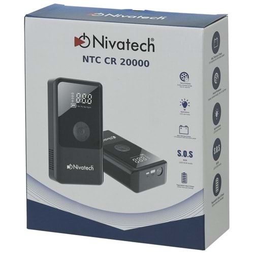 NİVATECH 12V Hava Kompresörü Ve Akü Takviye Cihazı NTC-CR 20000