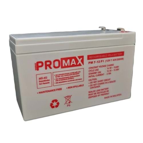 PROMAX 12V 7A 1,7 Kg Kuru Tip Akü PM-7-12
