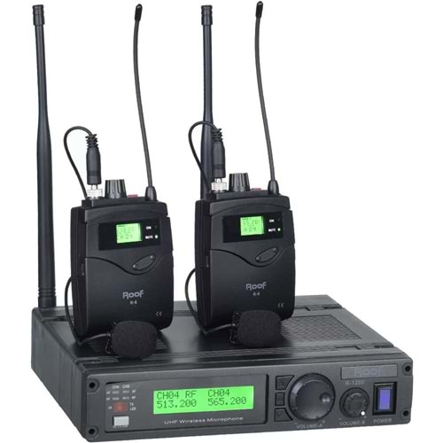 ROOF Uhf 2 Yaka Digital Telsiz Mikrofon R-1200YY