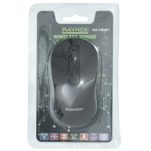 RAYNOX USB Kablolusuz Mouse (1200 DPI) – Siyah RX-M207