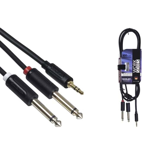 S.WIELER 2*6.3 mm Mono - 3.5 mm 5 Metre Stereo Kablo SM2S-5M
