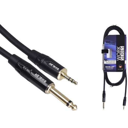 S.WIELER 6.3 mm Mono-3.5 mm 3 Metre Stereo Kablo SMS-3M