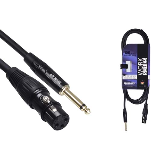 S.WIELER 6.3 mm Mono - Xlr 3 Metre Dişi Kablo SMX-3M