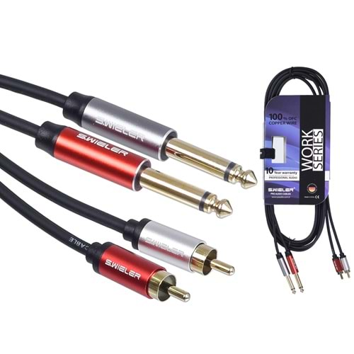 S.WIELER 2 x Rca - 2 x 6.3 mm 3 Metre Mono Kablo SR2M2-3M