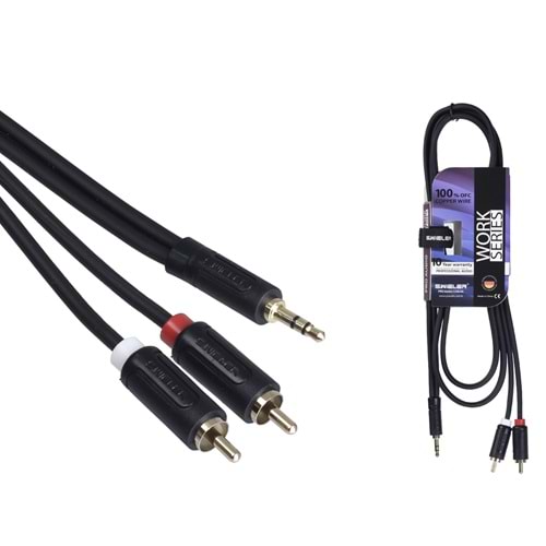 S.WIELER 2 x Rca - 3.5 mm 1.5 Metre Stereo Kablo SR2S-1.5M