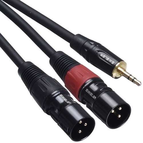S.WIELER 3.5 mm Stereo-2 x Xlr 3 Metre Erkek Kablo SS2X-3M