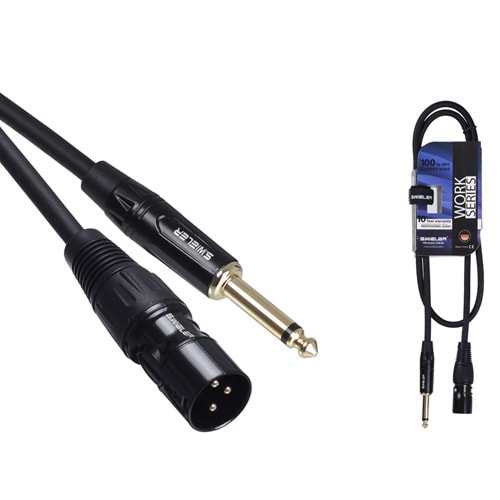 S.WIELER Xlr Erkek - 6.3 mm 1 Metre Mono Kablo SXM-1M