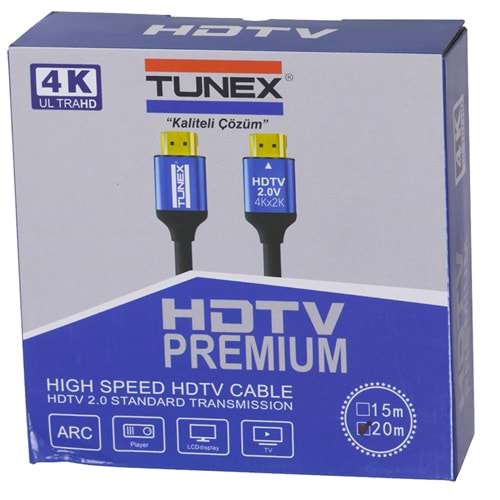 TUNEX 20 Mt 4K Profesyonel HDMI Kablo THD-20 4K