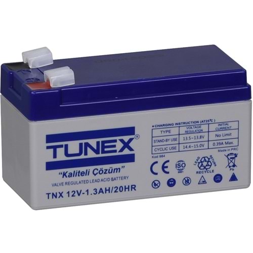 TUNEX 12V 1,3A Gri-Mavi Kuru Bakımsız Akü TNX-12V1,3A