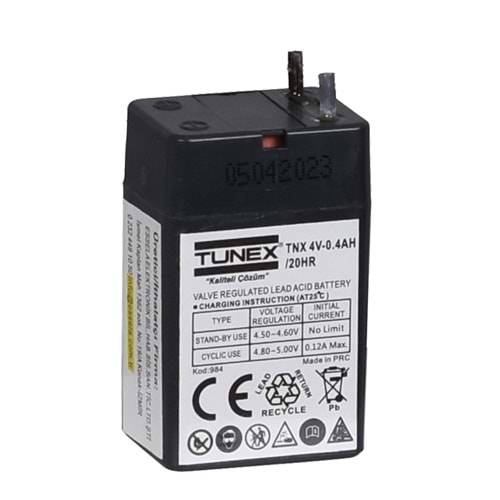 TUNEX 4V 0,4A Siyah Kuru Bakımsız Akü TNX-4V04A