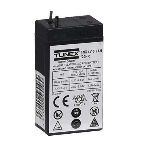 TUNEX 4V 0,7A Siyah Kuru Bakımsız Akü TNX-4V07A