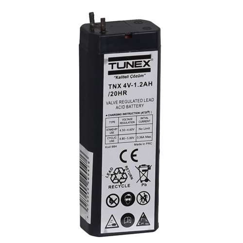 TUNEX 4V 1,2A Siyah Kuru Bakımsız Akü TNX-4V1,2A