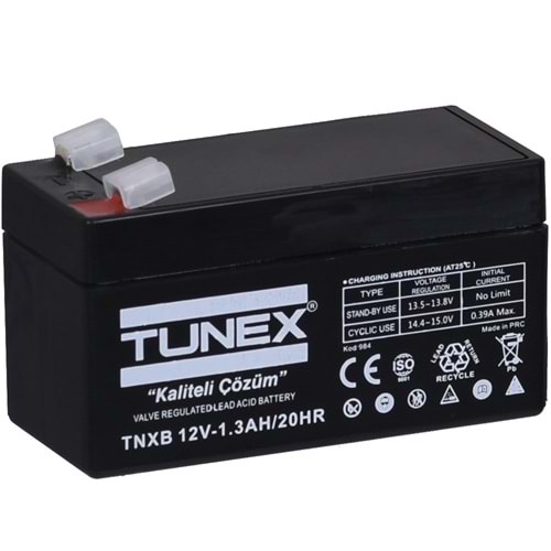 TUNEX 12V 1,3A Siyah Kuru Bakımsız Akü TNXB-12V1,3A