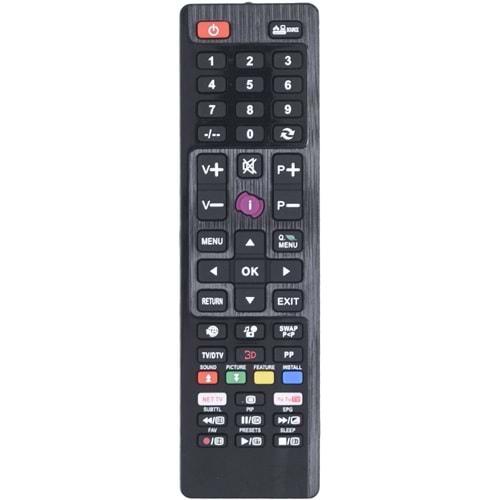 TUNEX Vestel Çift Kod Mor Tuş Yotube Netflix Tv Akıllı Kumanda TR-218