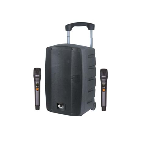 WÖLLER 10'' 300W Bluetooth ve USB Girişli 2 El Uhf Mic Eco Şarjlı Portatif Hoparlör W-1030 A