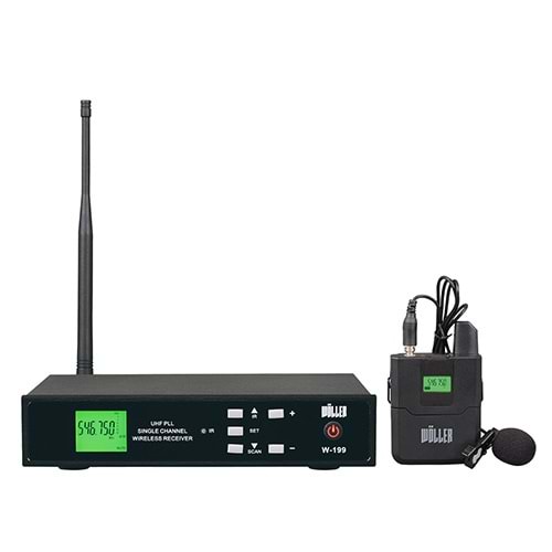 WÖLLER Uhf 99 değiştirilebilir frekans Telsiz Yaka Mikrafonu W-199 Y